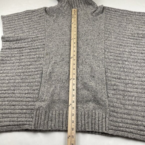 Athleta Donegal Passage Cowl Neck Sweater Poncho Women's XS Wool Blend Pocket - Picture 4 of 8